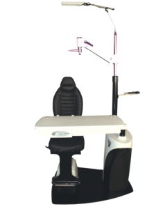 Unidad de Silla y Mesa de Refracción Oftálmica Ergonómica Europea, Mesa de Optometría Metálica con Diseño Deslizante Estable, Disponible para Uso Hospitalario - Product Image 4