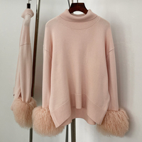 OFTBUY – Haut ample élégant pour femme, pull en laine de Mongolie douce et unie, chemisier tissé à épaules tombantes, manches tricotées chaudes, style décontracté