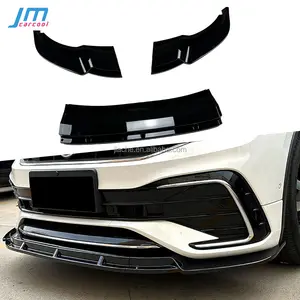 Kit bodi Spoiler bibir Bumper depan ABS untuk Volkswagen Tiguan R Line 2021 + ekstensi Bumper bibir depan tiga bagian Aksesori Mobil