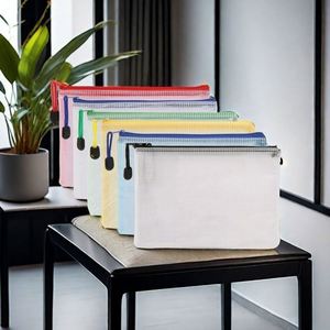 Sacs à fermeture éclair en maille PVC, pochettes transparentes imperméables en maille avec fermeture éclair pour les voyages, le bureau, l'école - Product Image 4