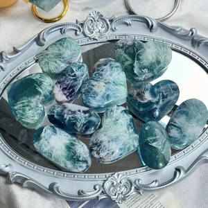 Piedra de Palma de Fluorita con Forma de Copo de Nieve de Pluma Natural y Cristal de Corazón, Artesanías de Cristal para Sanación, Regalo - Product Image 6