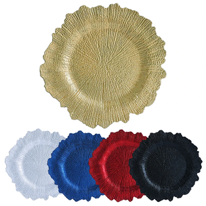 Bandeja de decoración de boda de oro clásico europeo, plato de melamina de pastelería de plástico PP de lujo, plato de banquete Irregular - Product Image 1