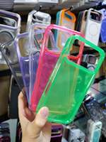 Nouvelle coque de téléphone transparente colorée antichoc bon marché en gros pour iPhone 15 16 17 Pro Max, étui de téléphone en TPU