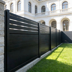 Paneles de Cerca de Privacidad Horizontales de Aluminio Negro, Cerca Moderna para Jardín con Tornillos Ocultos, Instalación Rápida, Pantalla de Privacidad para Exteriores - Product Image 1