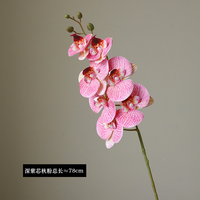 Sampel Gratis Siap Kirim Grosir Murah 7 Tangkai Bunga Anggrek Phalaenopsis Lateks dengan Batang Panjang untuk Dekorasi Pernikahan dan Rumah