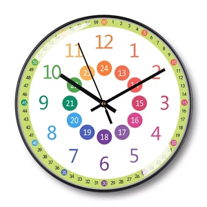 <span class=keywords><strong>Orologio</strong></span> <span class=keywords><strong>da</strong></span> <span class=keywords><strong>Parete</strong></span> Educativo per Bambini con Numeri Colorati, Movimento Silenzioso al Quarzo, con Lancette per Aula e Casa - Product Image 3