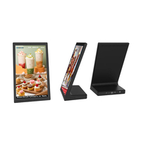 Affichage numérique LCD vertical de 10,1 pouces avec base en forme de L, écran publicitaire de table pour café et restaurant