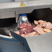 Broyeur/découpeur de viande commercial Aimeida avec lames incurvées en acier inoxydable 304, automatique, triphasé 380V, capacité du bol de 50 à 300 kg