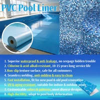 Liner de piscine en PVC uni enduit de PVC de 1,5 mm, haute résistance, sur mesure, anti-âge, antidérapant, imperméable