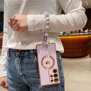 เคสโทรศัพท์มือถือแบบสายรัดข้อมือรูปหัวใจ ชาร์จแม่เหล็กได้ สำหรับ Samsung S25 S21S22 S23 S24Ultra  วัสดุ TPU นิ่มเคลือบผิว - Product Image 4