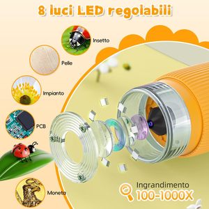 Outdoor Science Handheld Nature Exploration Toy 1000X 8LED Mini Pocket <strong>Digital</strong> <strong>Microscope</strong> Educational Toys Kit for Children Gift - Product Image 2