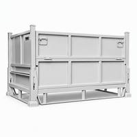 Bac de tri industriel pliable en acier, avec cadre métallique renforcé, grande capacité, conteneur à roulettes