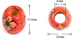 12 piezas de cuentas de madera natural pintadas, redondas y sueltas, <span class=keywords><strong>para</strong></span> manualidades de macramé, rosarios, pulseras, collares y accesorios <span class=keywords><strong>para</strong></span> el cabello. - Product Image 3