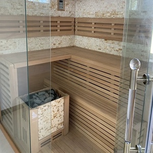 Sauna infrarouge électrique d'intérieur avec structure en bois massif de pruche, design écologique, alimentation <span class=keywords><strong>220V</strong></span> - Product Image 3