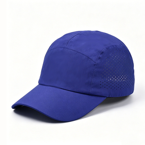 Men's Quick Dry Running Cap, Blue Lightweight 5-Panel Baseball <b>Hat</b> with Laser Cutout Breathable Side, Adjustable Sports Sun Cap - Product Image 6