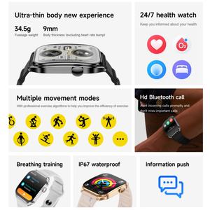 Nuevo Reloj Inteligente T2 2026 con Llamadas Bluetooth, Entrenamiento de Respiración, Múltiples Modos Deportivos, Recordatorio de Mensajes, Monitoreo de Salud y Asistente de Voz - Product Image 2