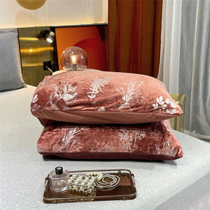 Ensemble de housse de <span class=keywords><strong>couette</strong></span> en velours corail de velours grec de haute qualité commerce extérieur transfrontalier imprimé à la maison hiver chaud couvre-lit taie d'oreiller t - Product Image 6