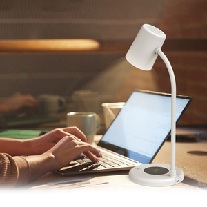 Không dây sạc LED Đèn với <span class=keywords><strong>Bluetooth</strong></span> Loa máy tính để bàn cạnh giường ngủ ánh sáng ban đêm cho máy tính và điện thoại di động ngủ tương thích - Product Image 3