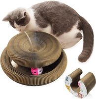Griffoir pour chat en carton pliable, écologique, avec balle, jouet interactif pour chats d'intérieur