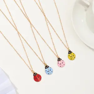 Best seller fashion Enamel Jewelry ladybug necklace for kids magical ladybug best friends necklace Gift