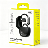 Nouveauté Écouteurs sans fil M62 Open Rock à conduction aérienne, avec basses stéréo étonnantes et faible latence, pour une écoute supra-auriculaire
