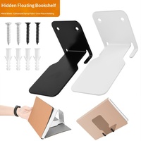 Étagère murale flottante invisible en acier au carbone à 1 niveau, rangement dissimulé, sans installation requise, chambre à coucher, salon