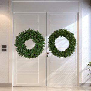 PVC <b>Christmas</b> Wreath Party <b>Garland</b> with Pine Needles for Door Hanging <b>Decorations</b> Home Shopping Malls Hotels Scenes Layout - Product Image 4