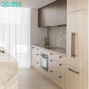 Encimera de Baño Moderna HZX con Recorte para Lavabo Empotrado, Mármol de Cuarcita Taj Mahal Pulido para Tocador Individual o Doble - Product Image 2