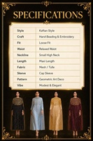 Robe Kaftan pour femmes, brodée, ornée de strass et de paillettes, manches courtes, longueur maxi, robe de soirée modeste, ornée de perles à la main, robes pour événements formels