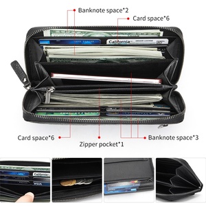 Borsa a Mano per Telefono in Pelle di Vacchetta Personalizzata per <span class=keywords><strong>Uomo</strong></span>, Portafoglio Lungo con Cerniera alla Moda, Porta Carte con Cinturino da Polso in Vera Pelle - Product Image 6