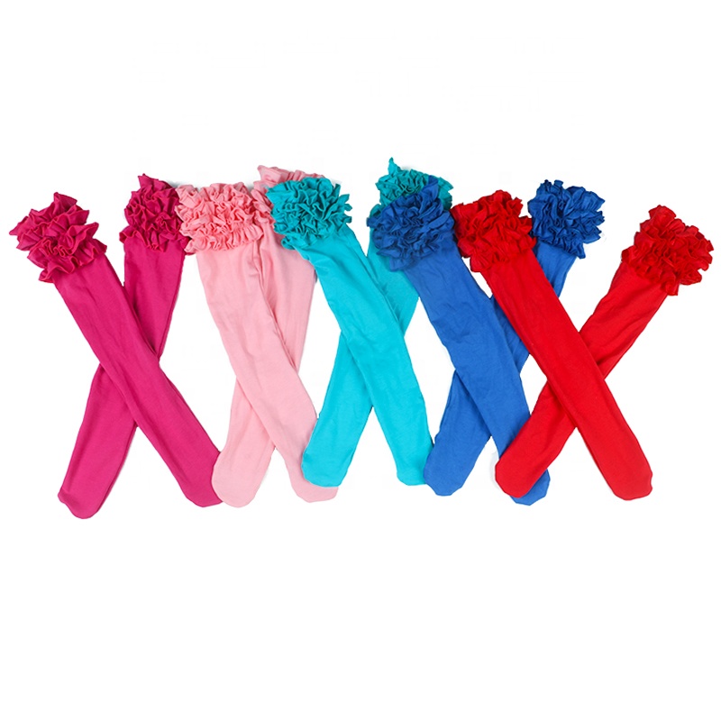 2021 Christmas baby ruffle buffalo socks triple ruffle high baby girl winter cotton socks new born baby socks