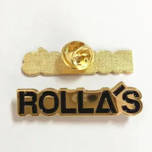Wholesale custom logo cut out letters metal enamel lapel pin badge