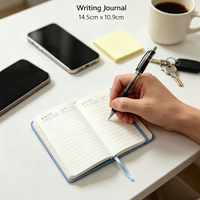 Agenda A5 personnalisé avec logo, couverture en PU spirale, 100 feuilles, bande élastique, cadeau pour réunion d'affaires, personnalisation d'entreprise