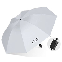 Parapluie à Logo Personnalisé Protection Anti-UV, Parapluie de Voyage Compact Coupe-Vent, Parapluie Publicitaire Pluie et Soleil avec Logo