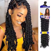 Extensions de cheveux synthétiques en vrac pour tresses, effet vague d'eau, 120g, pour femmes noires, fibre résistante à la chaleur