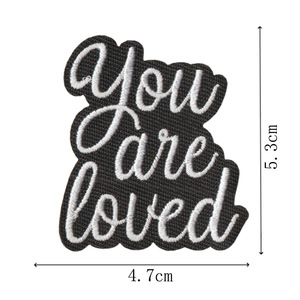 Patchs brodés inspirants avec citations positives, thermocollants, pour loisirs créatifs, 'Soyez gentil, vous êtes aimé', pour vêtements et chapeaux - Product Image 6