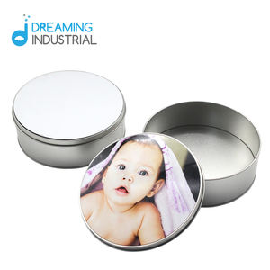 Sublimation Tin Box Cercle Métal Sublimation Blanc Cadeau Étain Forme Ronde - Product Image 1