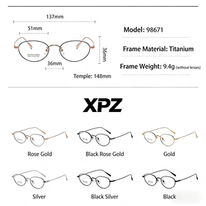<span class=keywords><strong>Lunettes</strong></span> <span class=keywords><strong>de</strong></span> style coréen XPZ en titane or rose, monture ovale petite, légères, durables, monture intégrale, unisexe, <span class=keywords><strong>pour</strong></span> usage quotidien et professionnel/décontracté - Product Image 5