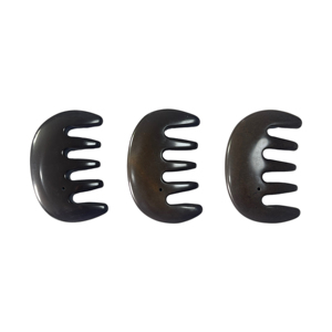 Nouvel arrivage : Peigne en pierre de Bian marron pour thérapie de raclage Guasha - Product Image 3
