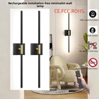 Lampe LED magnétique murale pour miroir de vanité, à brancher et à utiliser, avec lumière d'ambiance, contrôle tactile/télécommande, pour chambre à coucher, chevet, longue bande lumineuse