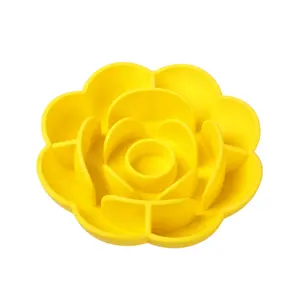 Rose Shaped Dog liếm Mat tùy chỉnh Silicone Pet chậm Feeder bát với Non-Slip thiết kế