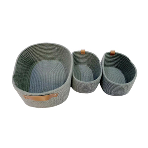 Cestini portaoggetti pieghevoli Extra Large fatti a mano cestino in corda di cotone intrecciato <span class=keywords><strong>cesto</strong></span> portabiancheria regalo giocattolo per bambini con manici - Product Image 2