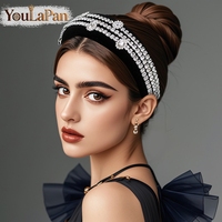 YouLaPan – bandeau en éponge élégant pour femmes, associé à des strass, adapté aux banquets de mariage, aux danses, aux fêtes, accessoires pour cheveux YXA237