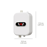 Chauffe-eau électrique instantané mini, en plastique, pour extérieur, commande manuelle, 5000-5999W, étanche IPX7, affichage LED de la température, usage domestique