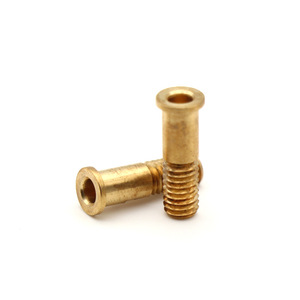 Brass <b>Screw</b> M6x10 Standard Thread Metric CNC Lathe Machined Part Number BS16-9 - Product Image 2