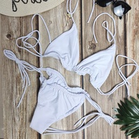 Bikinis triangle pour femmes, maillots de bain en tissu écologique fourni, bikini et vêtements de plage, vente en gros