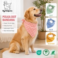 Bandana triangulaire classique en coton à pois pour chien, personnalisable, en toile de coton imprimée sur mesure avec sangle réglable