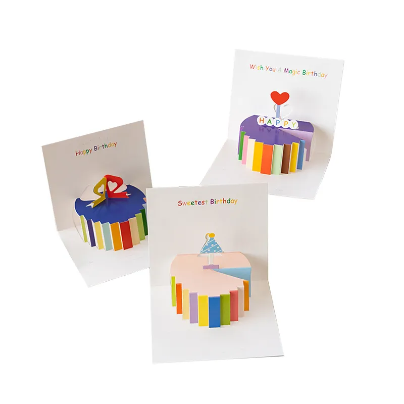 Tarjeta de felicitación de cumpleaños pop-up 3d, regalo creativo de alta gama para maestro, tarjeta de felicitación hecha a mano