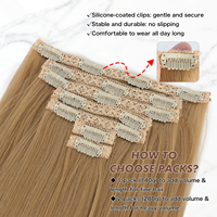 Extensioni per capelli sintetiche Julianna all'ingrosso, con clip, 7 pezzi, corte, 18 pollici, in fibra Kanekalon Futura, effetto Yaki liscio