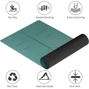 Esterilla de yoga de caucho natural PU, gruesa y ancha, antideslizante de doble cara, para hombres y mujeres, para entrenamiento físico y danza. - Product Image 4
